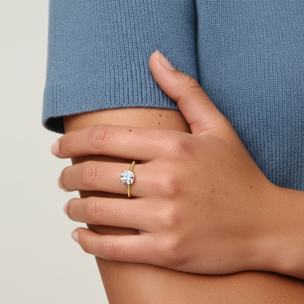 1.00ct Moissanite Bague de fiançailles Argent sterling 925