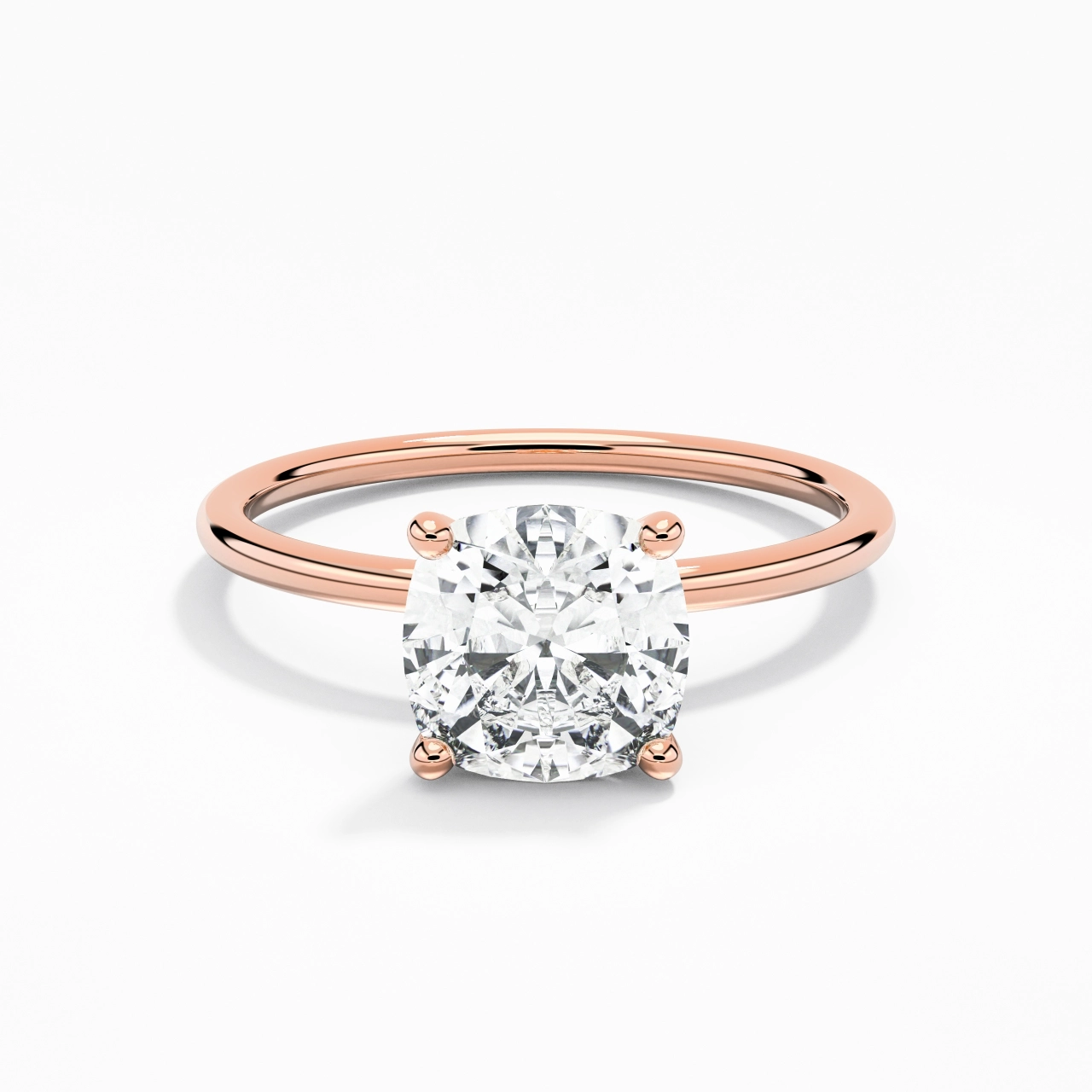 2.00ct Moissanite Bague de fiançailles Or rose 14 carats