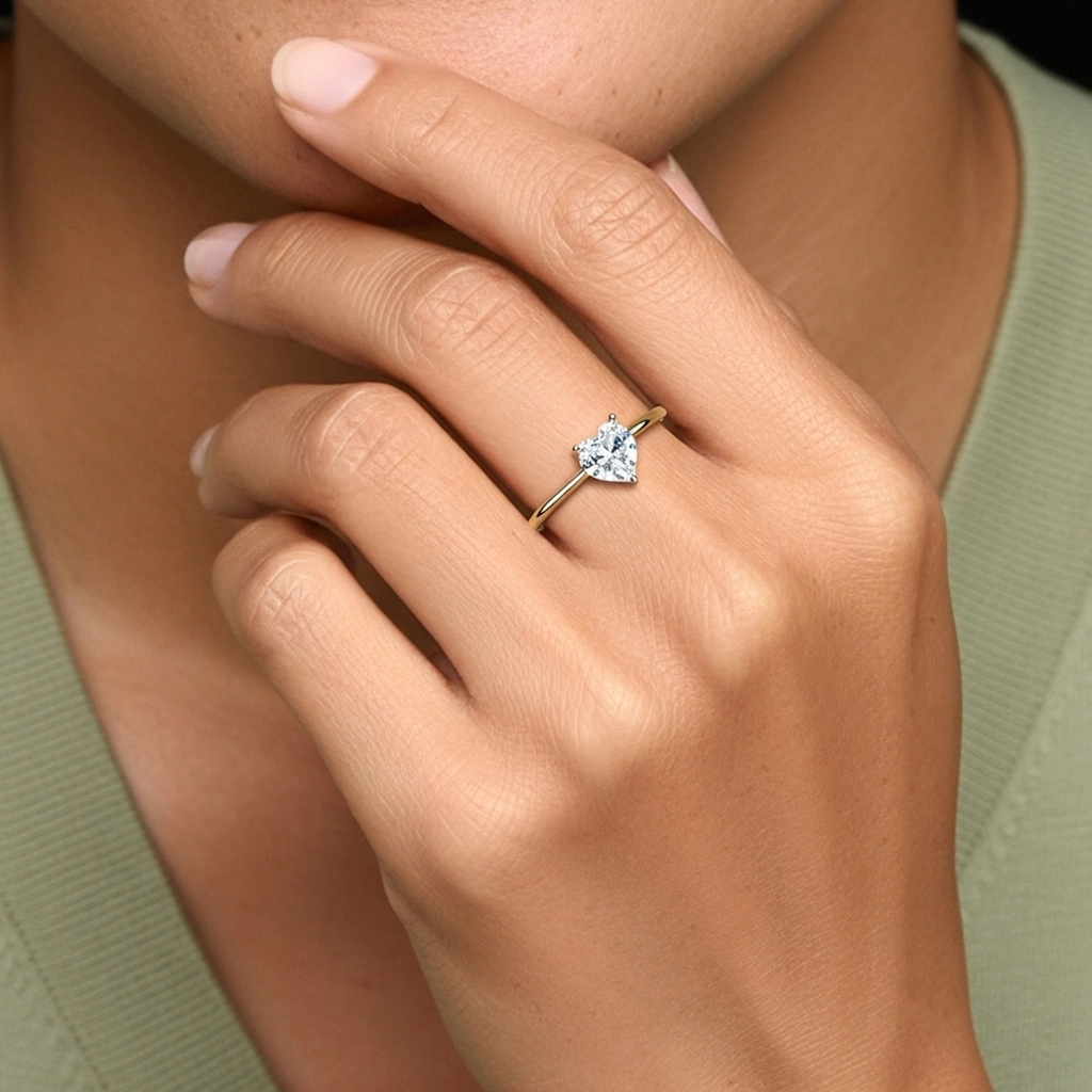 1.00ct Moissanita Anillo de Compromiso Plata esterlina 925