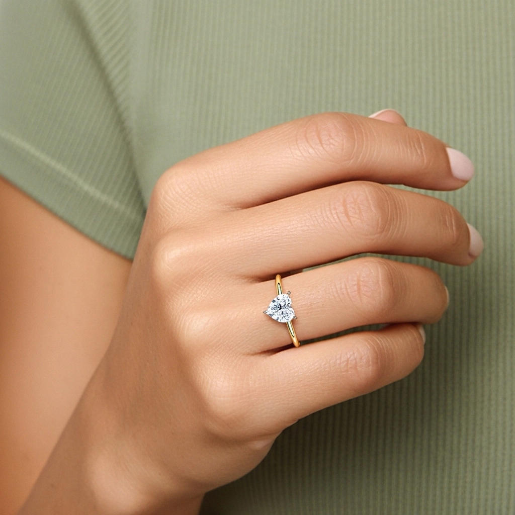 1.00ct Moissanita Anillo de Compromiso Plata esterlina 925