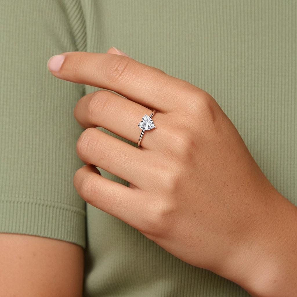 1.00ct Moissanita Anillo de Compromiso Oro blanco 18K