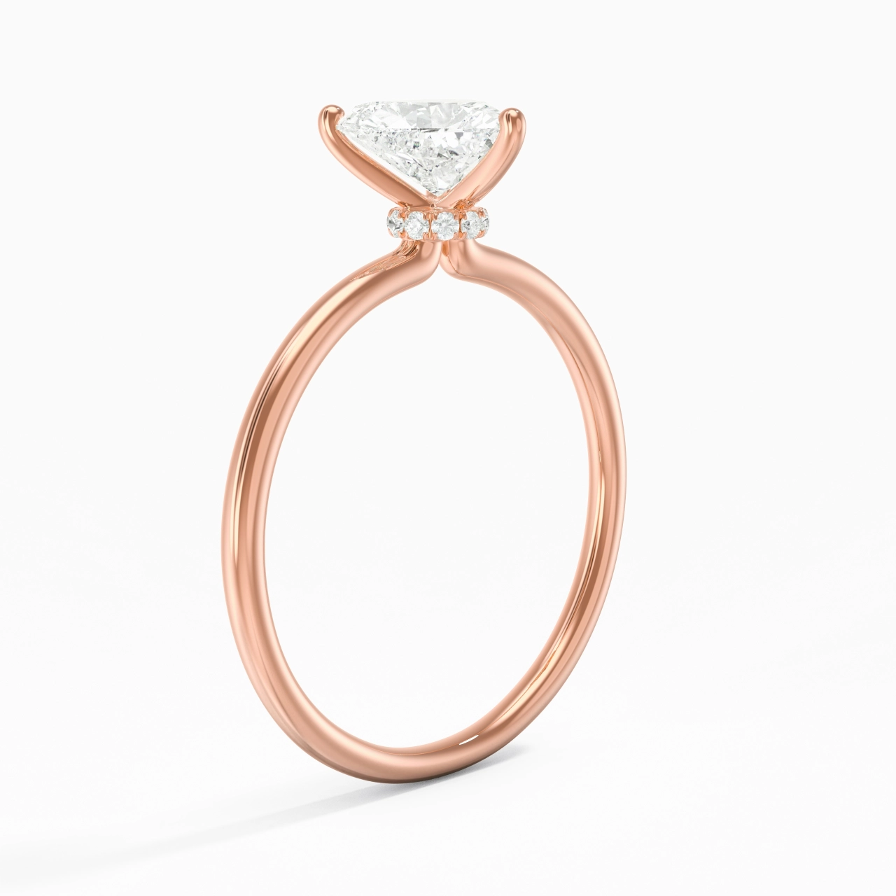 1.00ct Moissanite Engagement Ring 18K Rose Gold