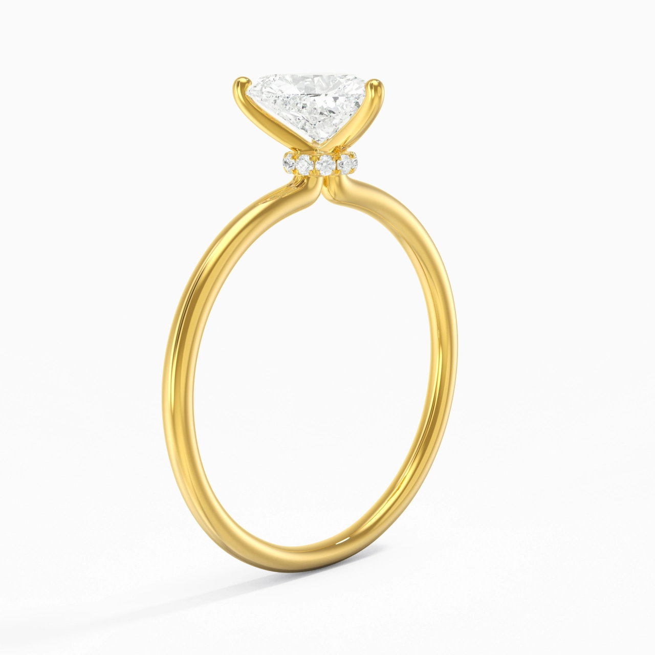 1.00ct Moissanite Engagement Ring 18K Gold