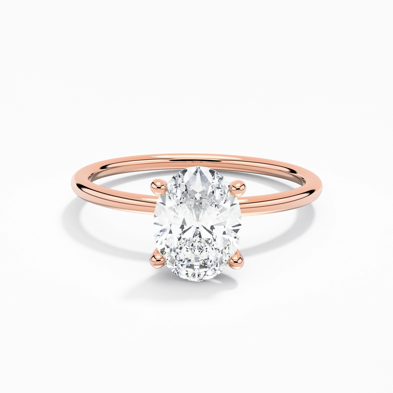 1.50ct Moissanite Engagement Ring 14K Rose Gold