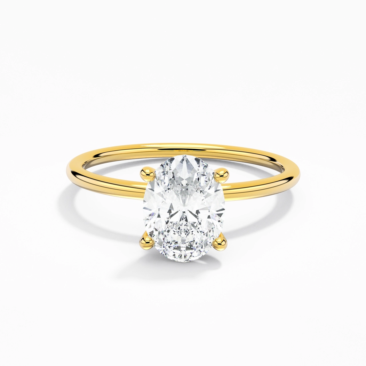 1.50ct Moissanite Engagement Ring 14K Gold