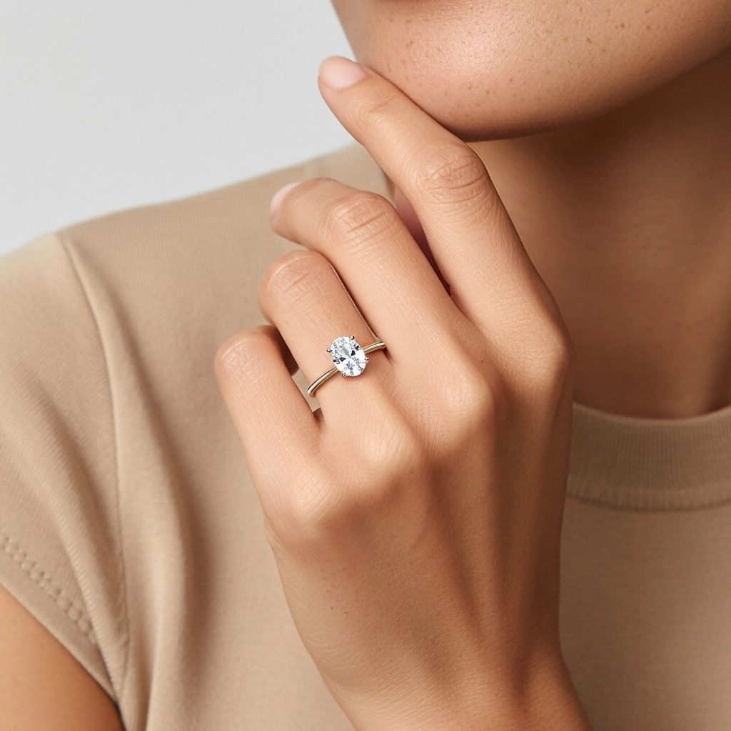 1.00ct Moissanita Anillo de Compromiso Plata esterlina 925