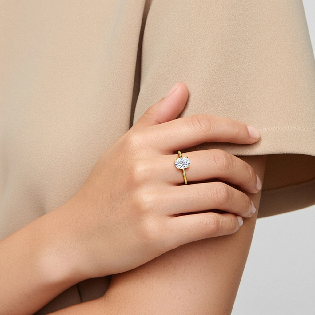 1.00ct Moissanita Anillo de Compromiso Plata esterlina 925