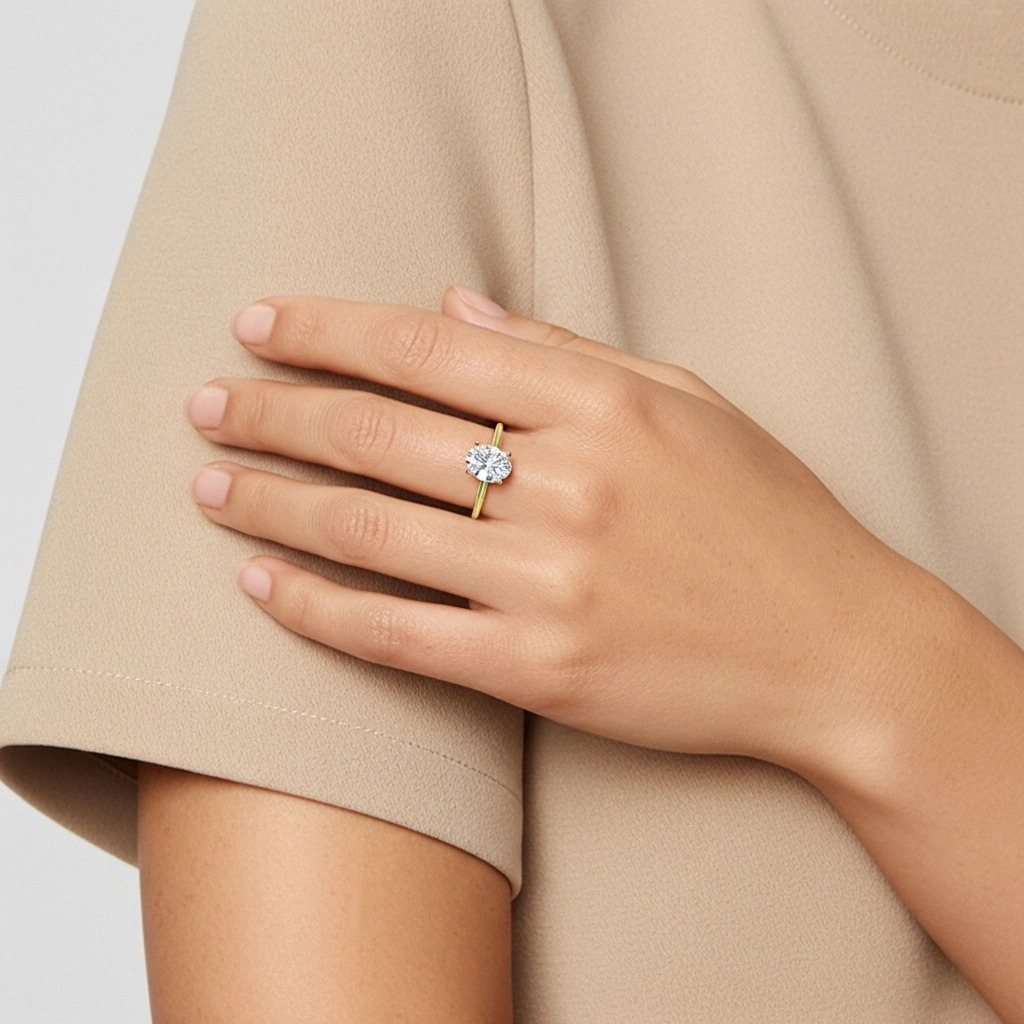 1.00ct Moissanita Anillo de Compromiso Plata esterlina 925