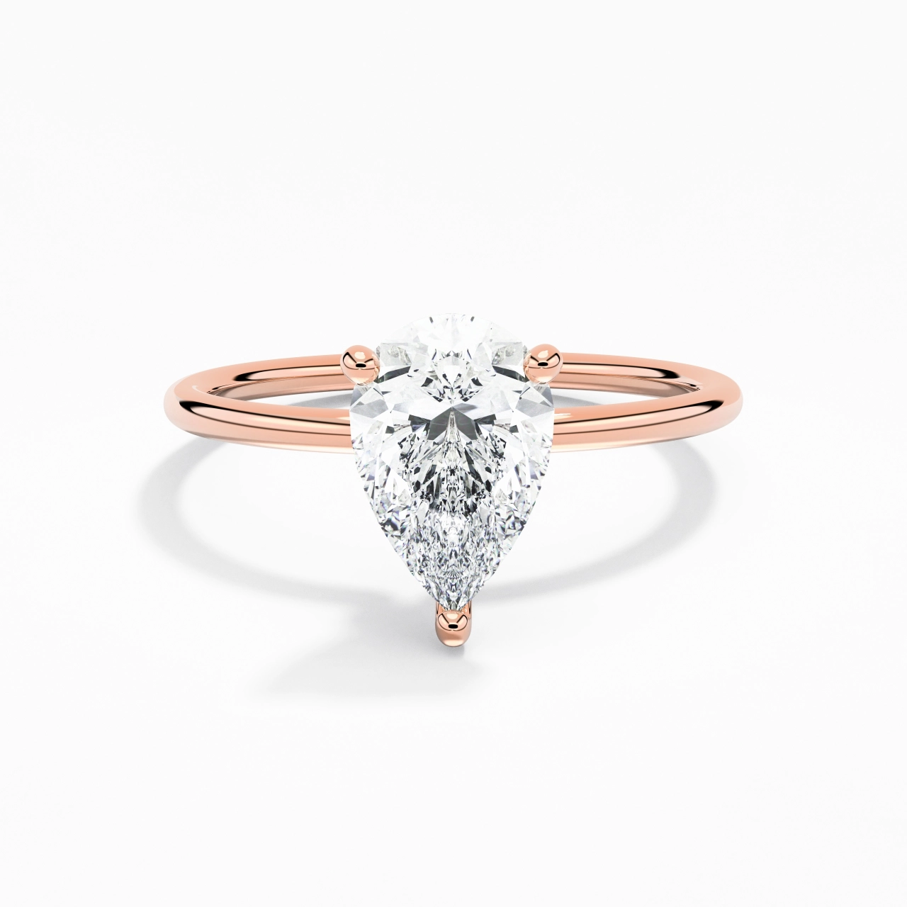 1.50ct Moissanite Engagement Ring 18K Rose Gold