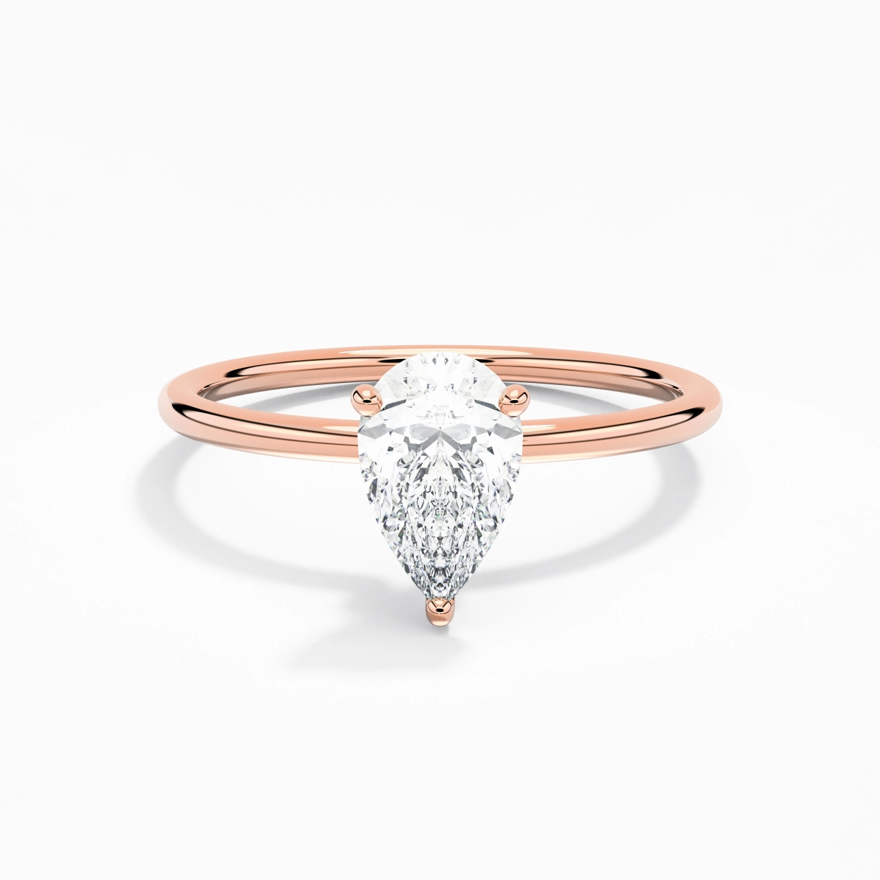 1.00ct Moissanite Engagement Ring 18K Rose Gold