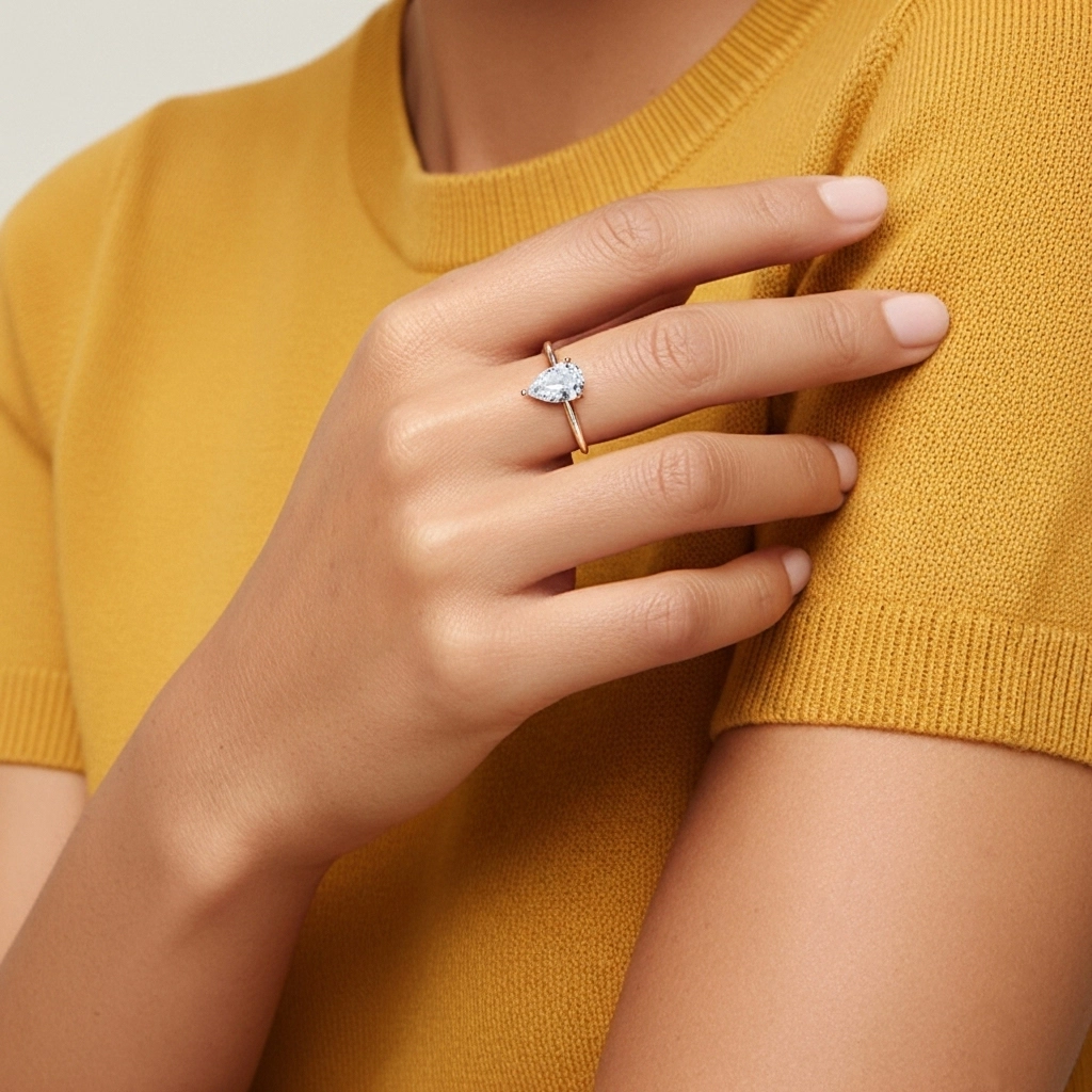 1.00ct Moissanita Anillo de Compromiso Plata esterlina 925