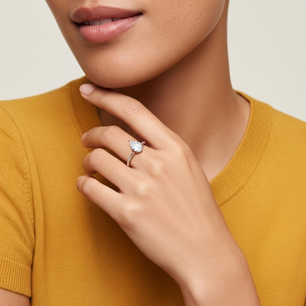 1.00ct Moissanita Anillo de Compromiso Plata esterlina 925