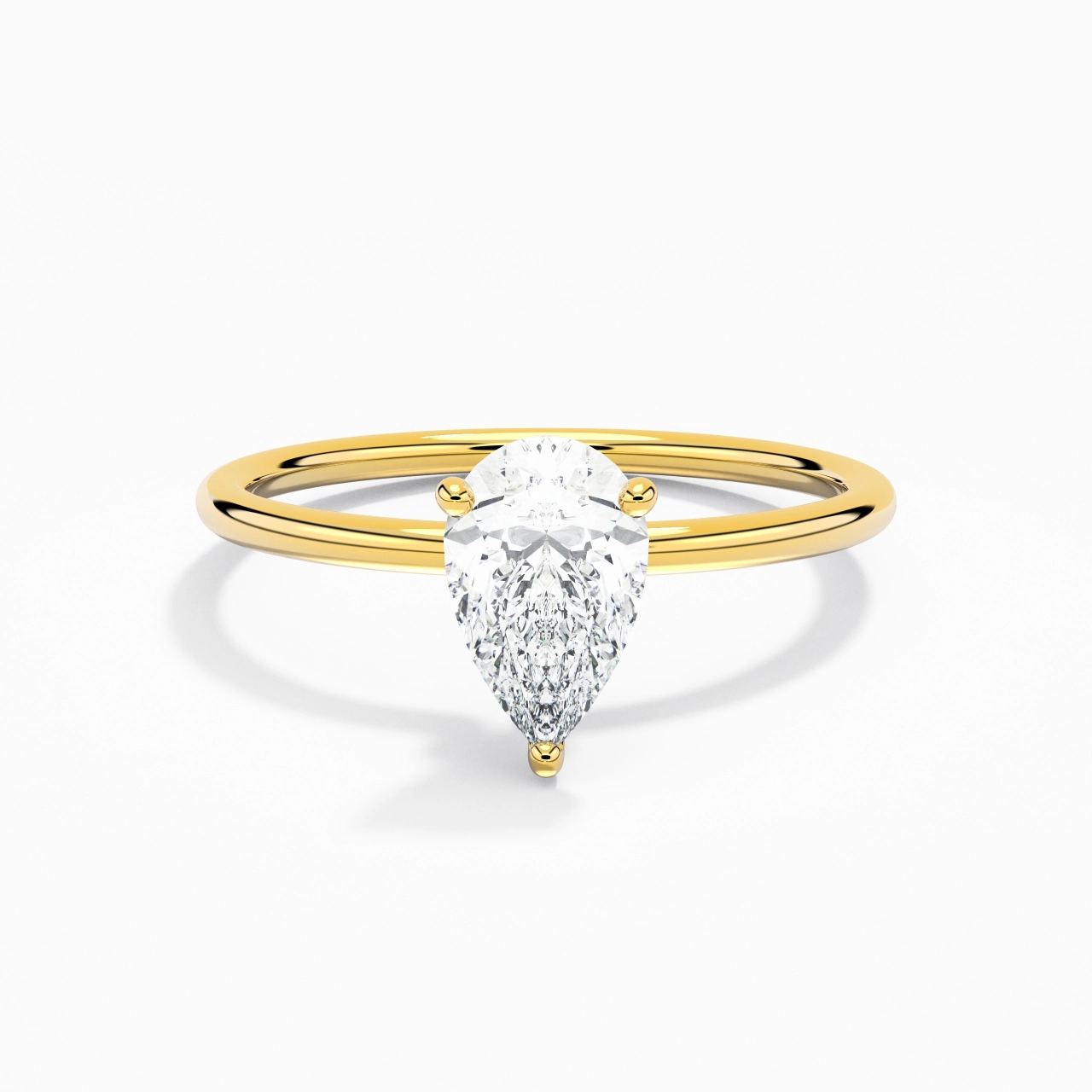 1.00ct Moissanite Engagement Ring 18K Gold