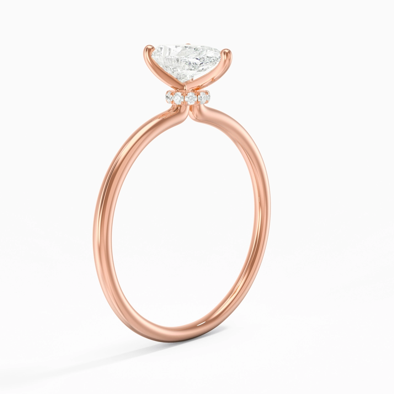 1.00ct Moissanite Engagement Ring 18K Rose Gold