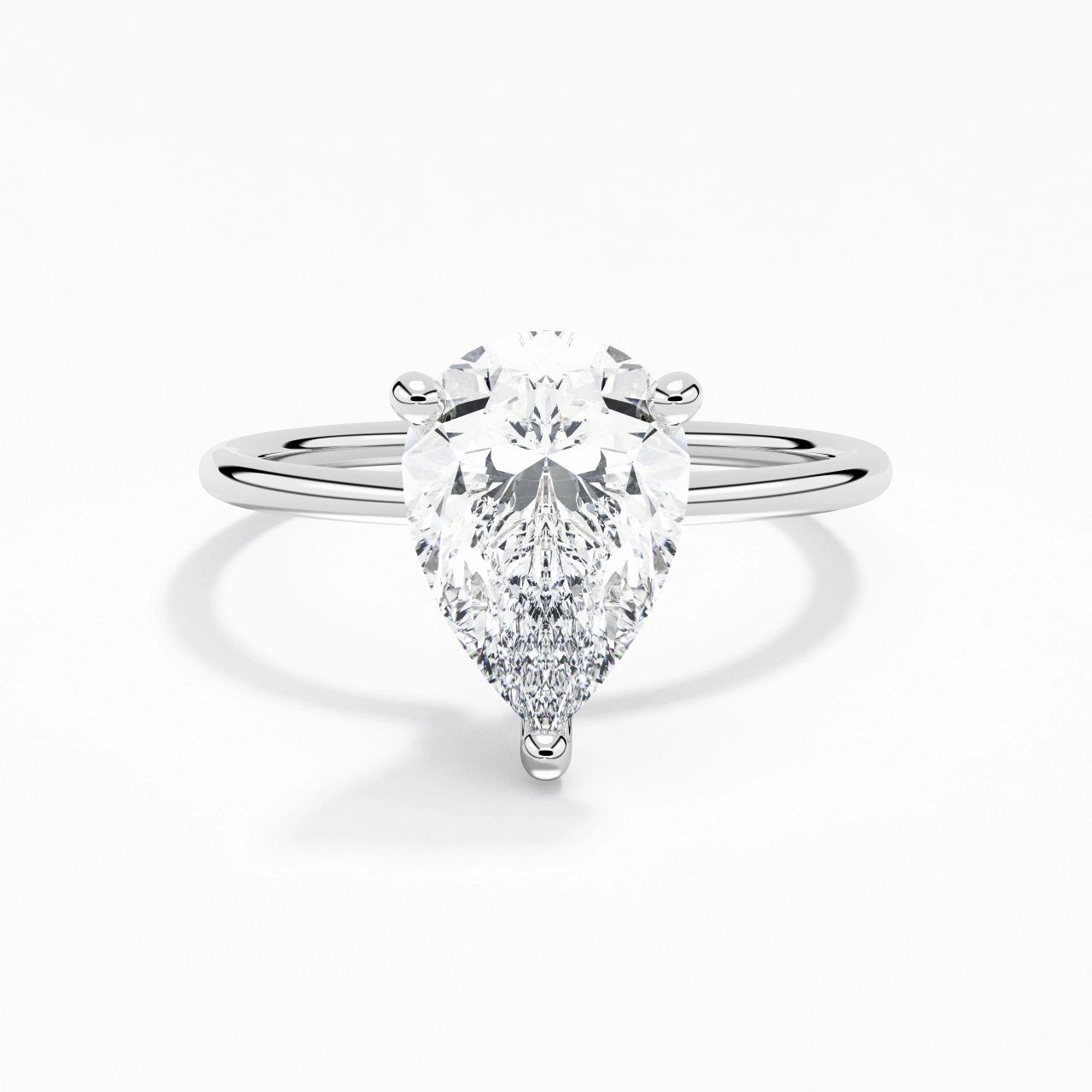 2.00ct Moissanite Engagement Ring 18K White Gold