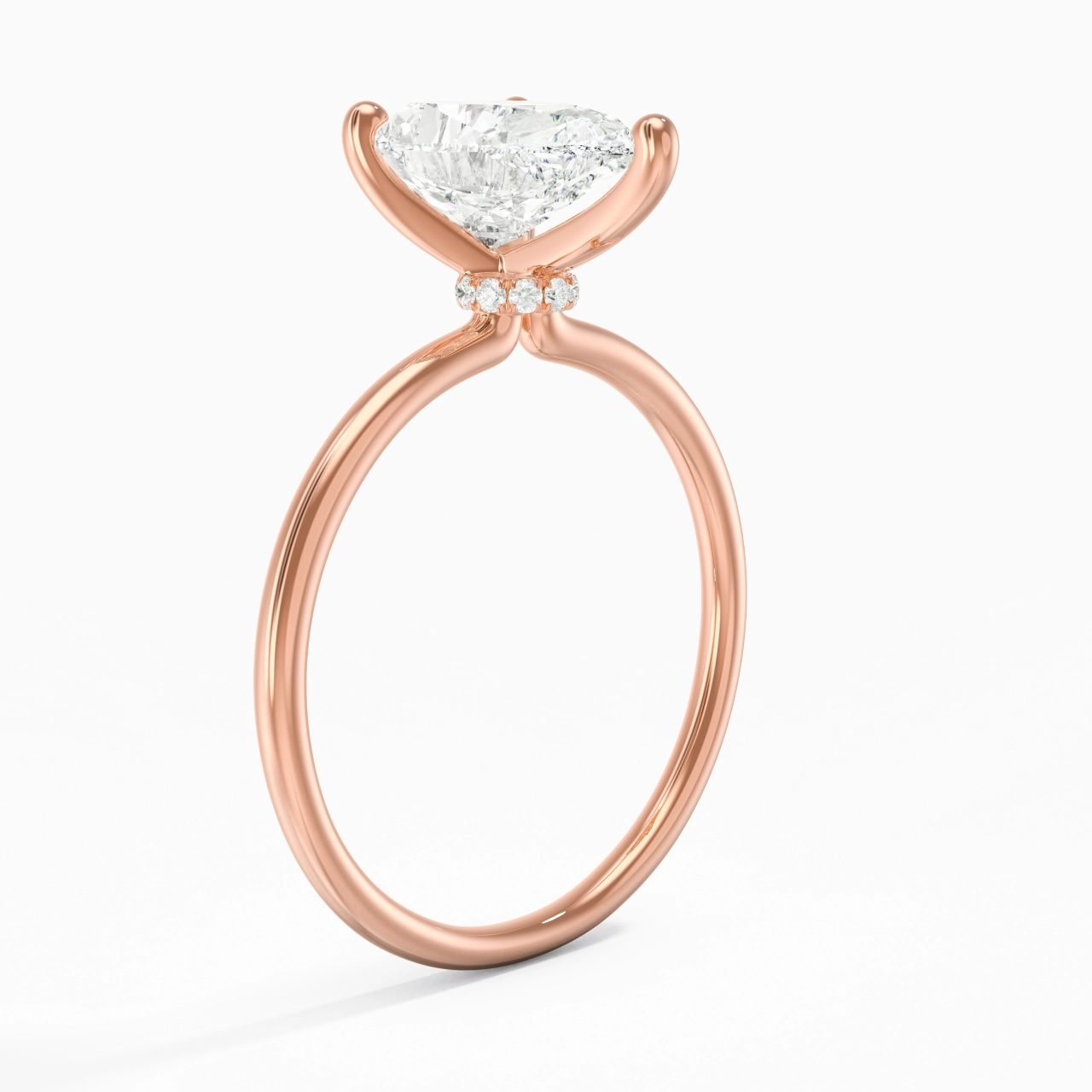 2.00ct Moissanite Engagement Ring 18K Rose Gold