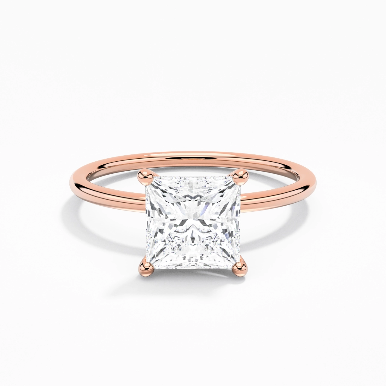 1.50ct Moissanite Engagement Ring 18K Rose Gold