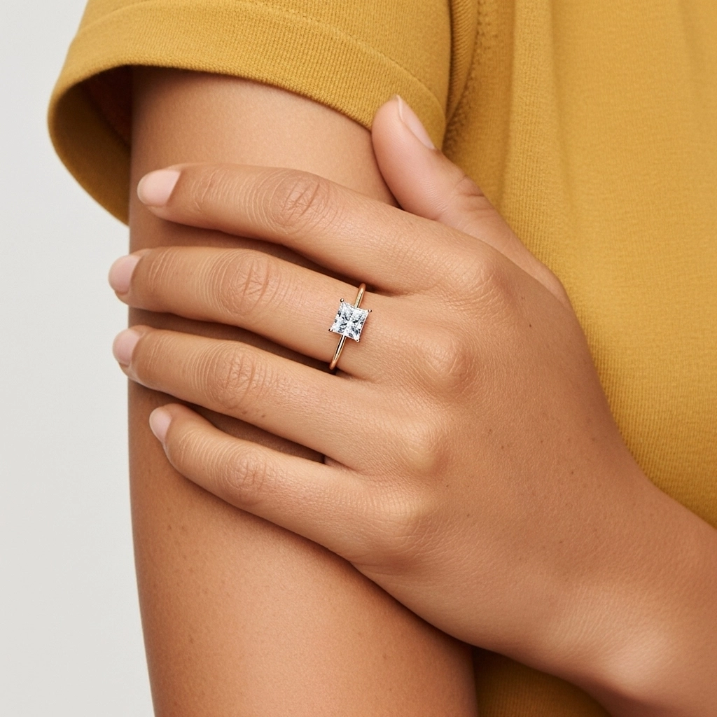 1.00ct Moissanita Anillo de Compromiso Plata esterlina 925