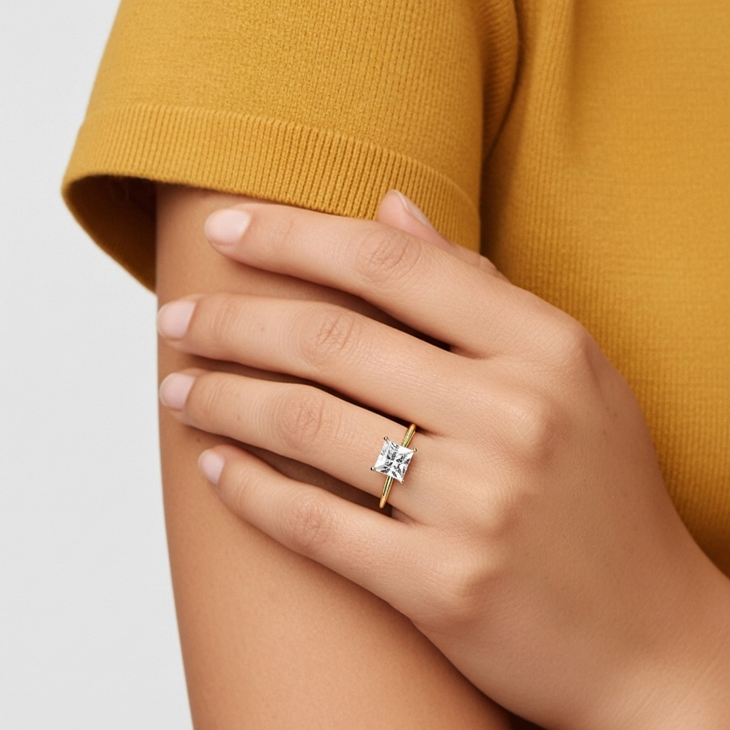 1.00ct Moissanita Anillo de Compromiso Plata esterlina 925