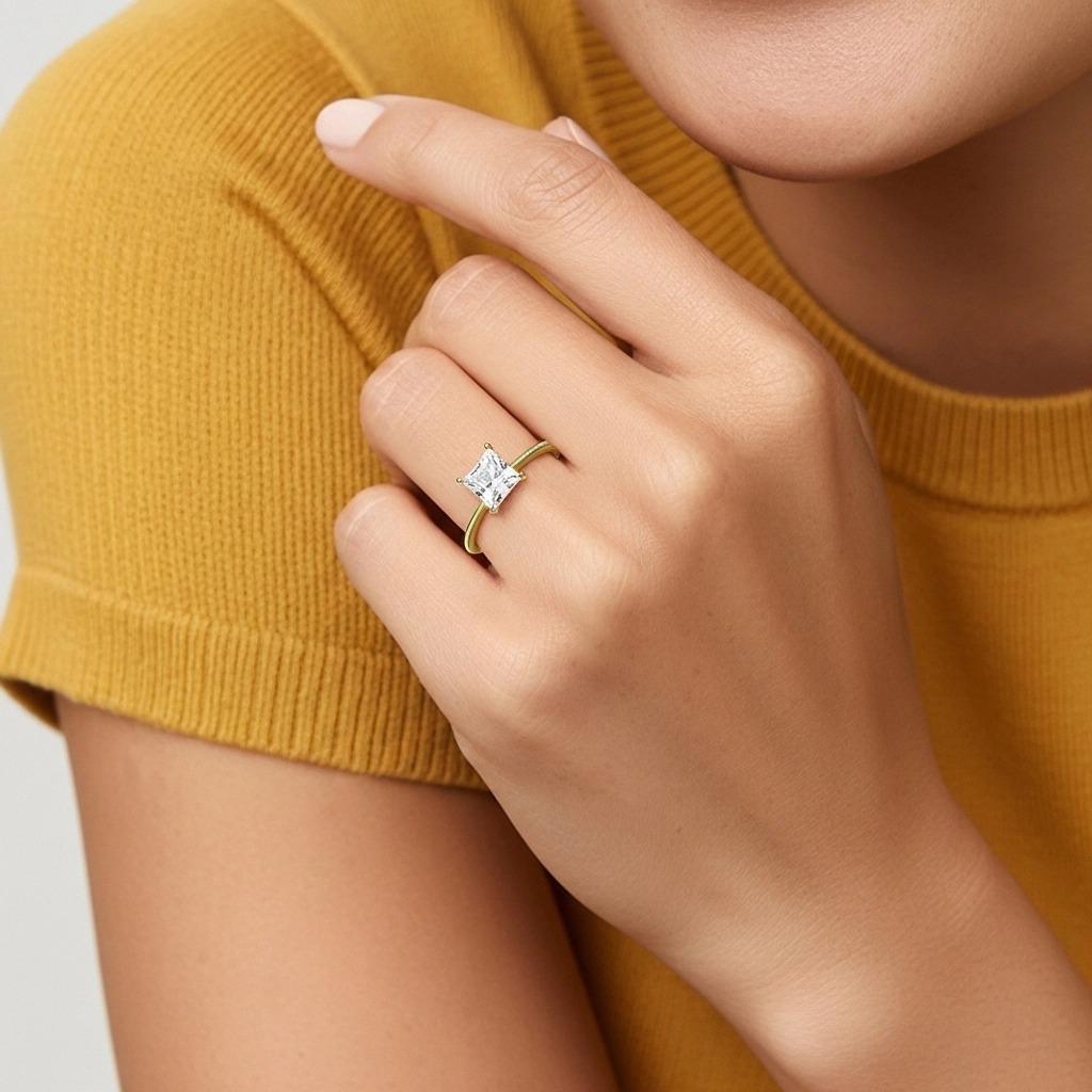 1.00ct Moissanita Anillo de Compromiso Plata esterlina 925