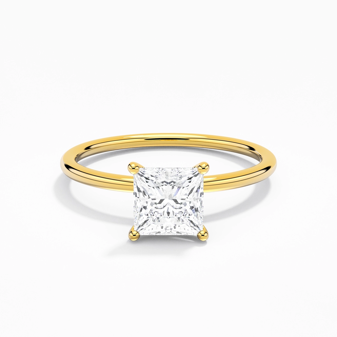 1.00ct Moissanite Engagement Ring 18K Gold