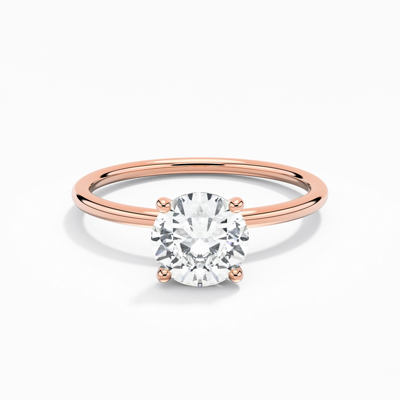 1.00ct Moissanite Engagement Ring 14K Rose Gold