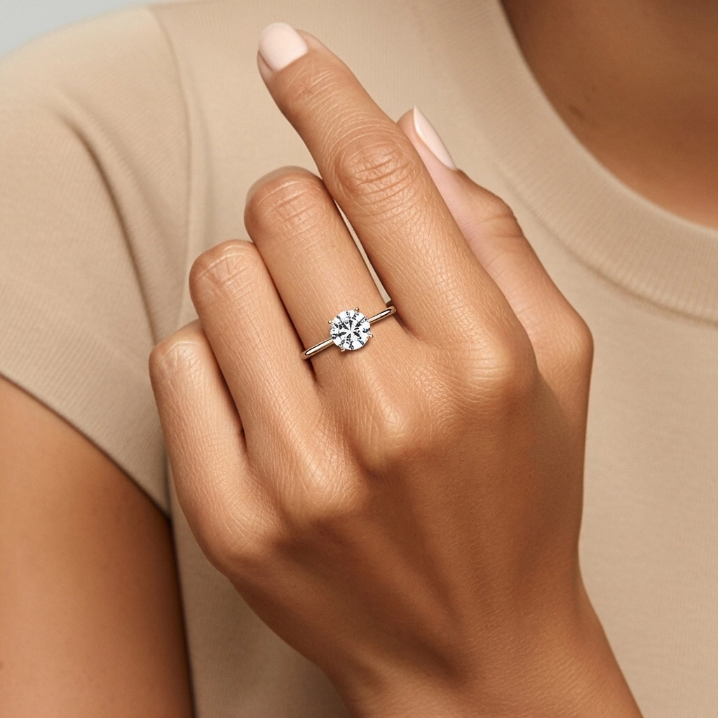 1.00ct Moissanita Anillo de Compromiso Oro rosa 18K