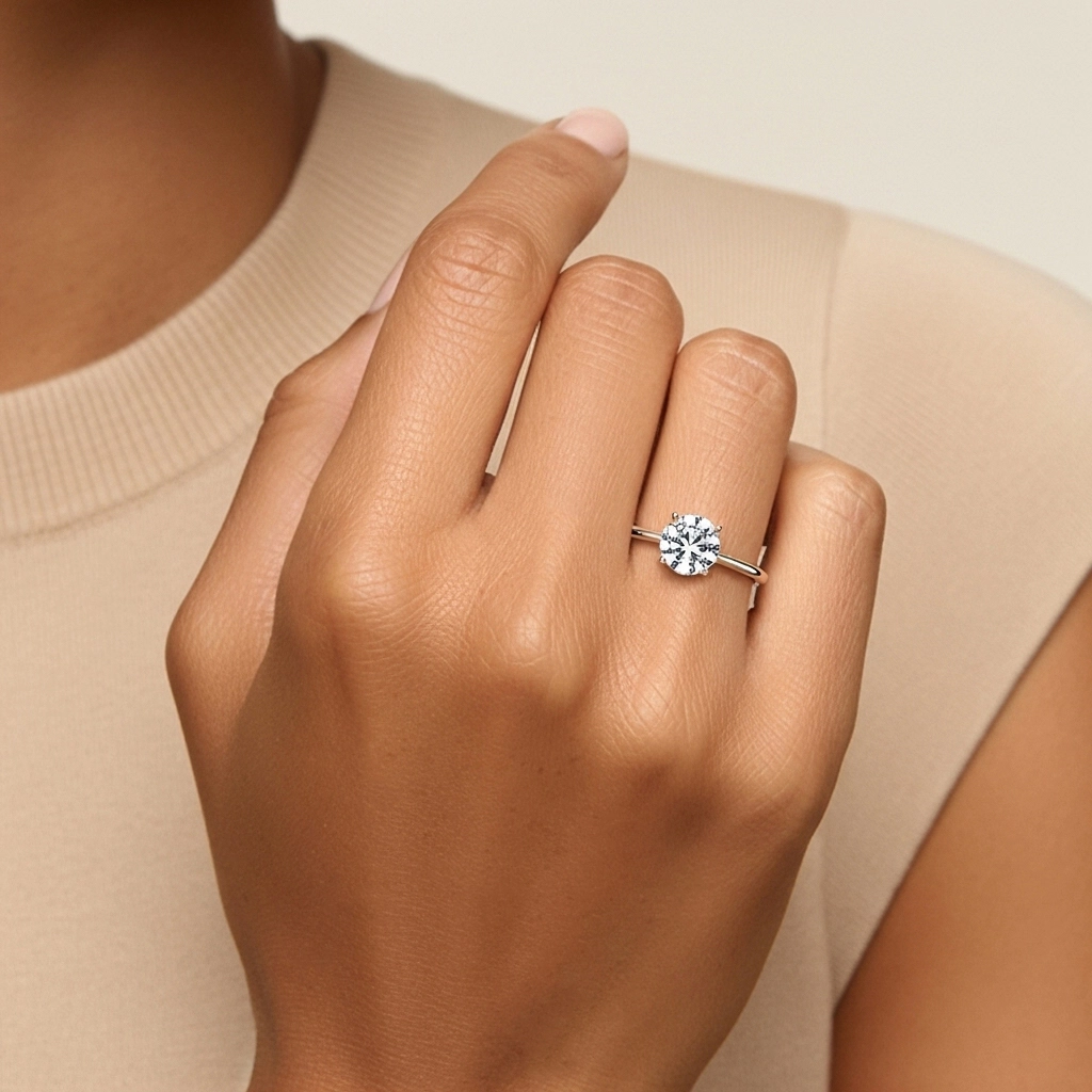 1.00ct Moissanita Anillo de Compromiso Oro rosa 18K