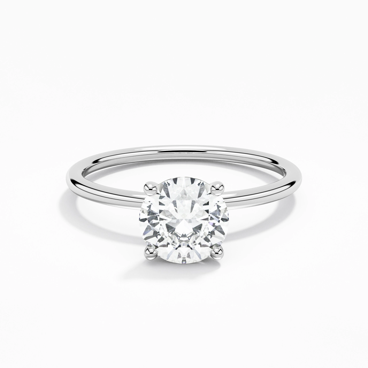 1.00ct Moissanite Engagement Ring 14K White Gold