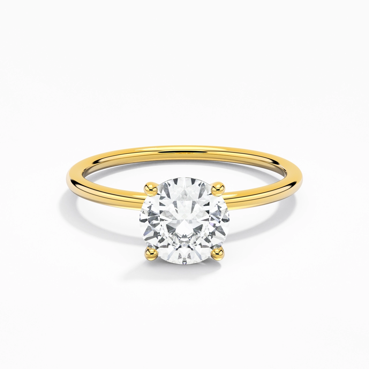 1.00ct Moissanite Engagement Ring 14K Gold