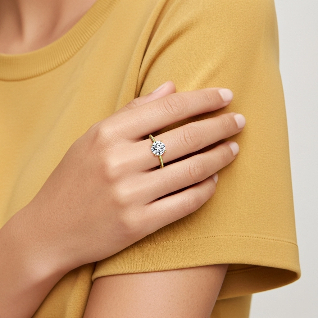 1.00ct Moissanita Anillo de Compromiso Oro 18K