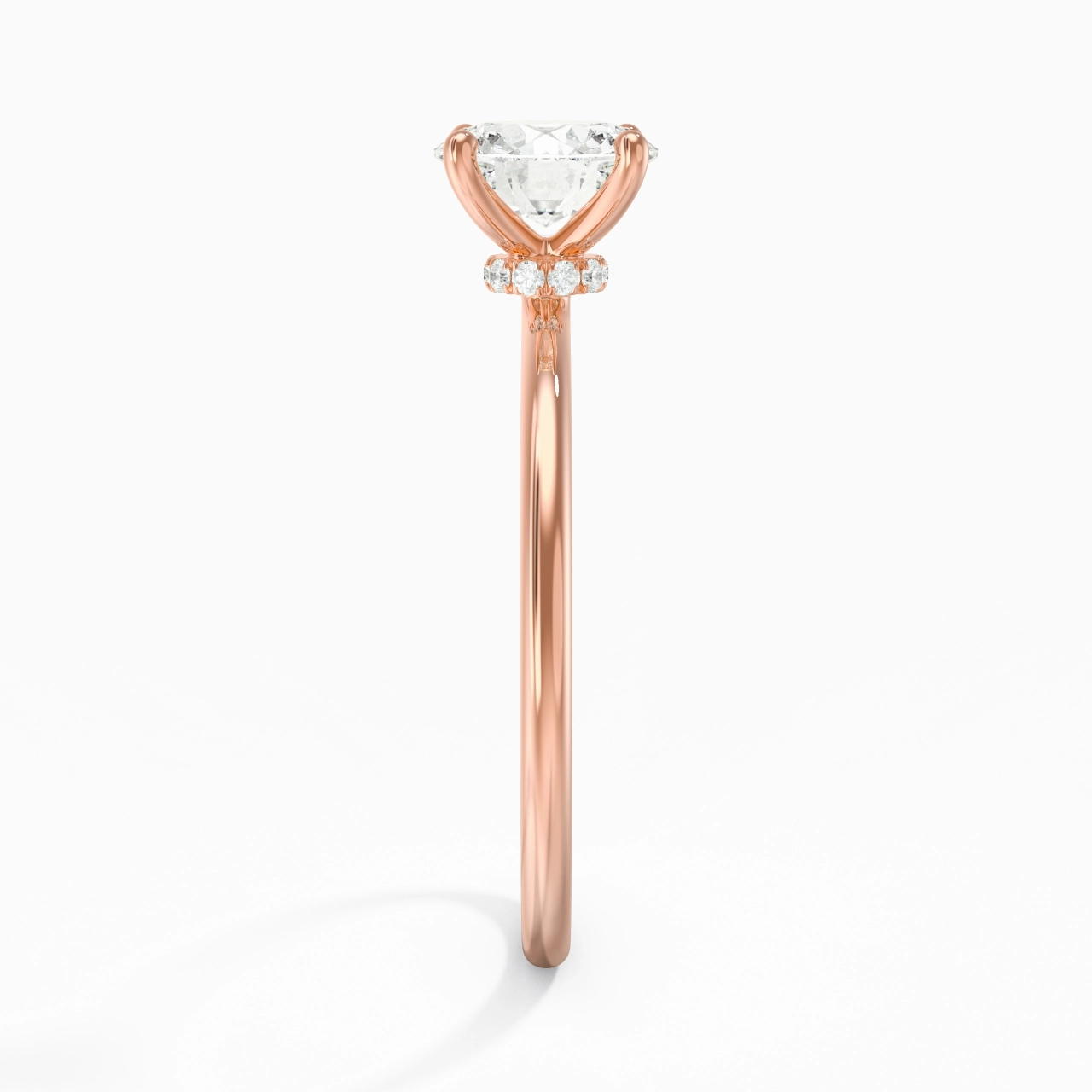 1.00ct Moissanite Engagement Ring 14K Rose Gold