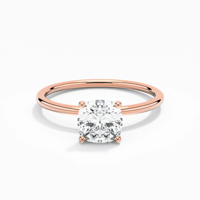 1.00ct Cushion Moissanite Engagement Ring 925 Sterling Silver Hidden Halo Simple Traditional Shank