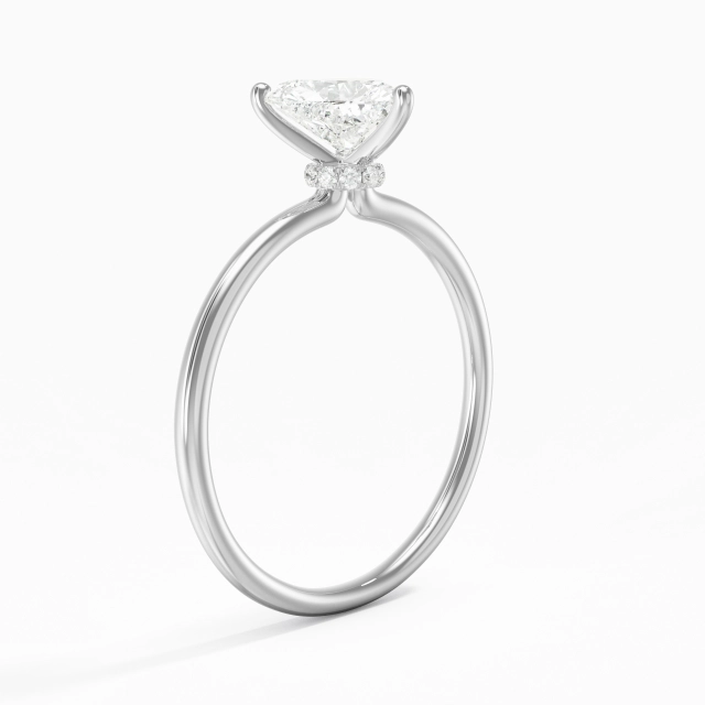 1.00ct Moissanite Engagement Ring 14K White Gold