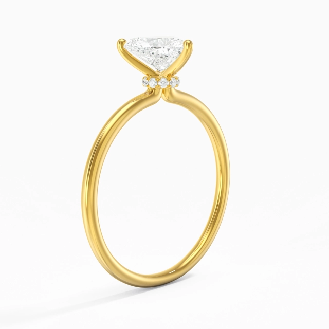 1.00ct Moissanite Engagement Ring 18K Gold