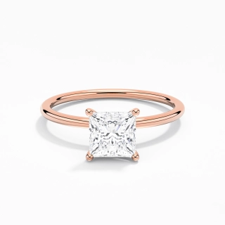 1.00ct Moissanite Engagement Ring 14K Rose Gold