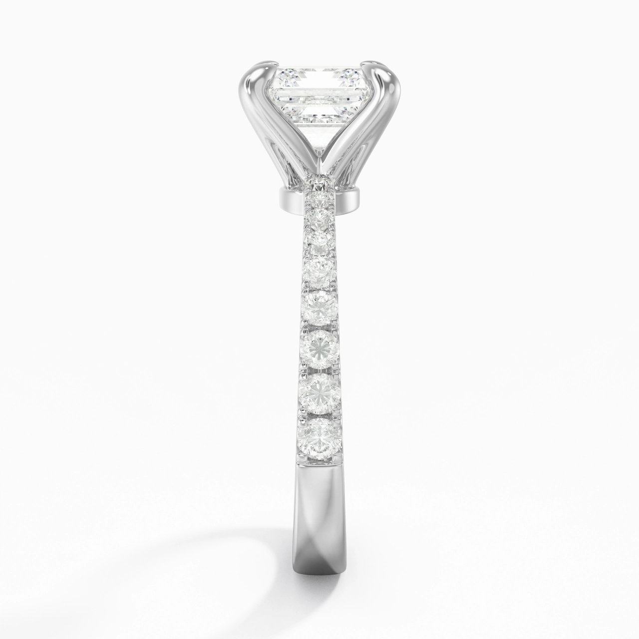 Glorieux Asscher 1.50ct Moissanite Bague de fiançailles