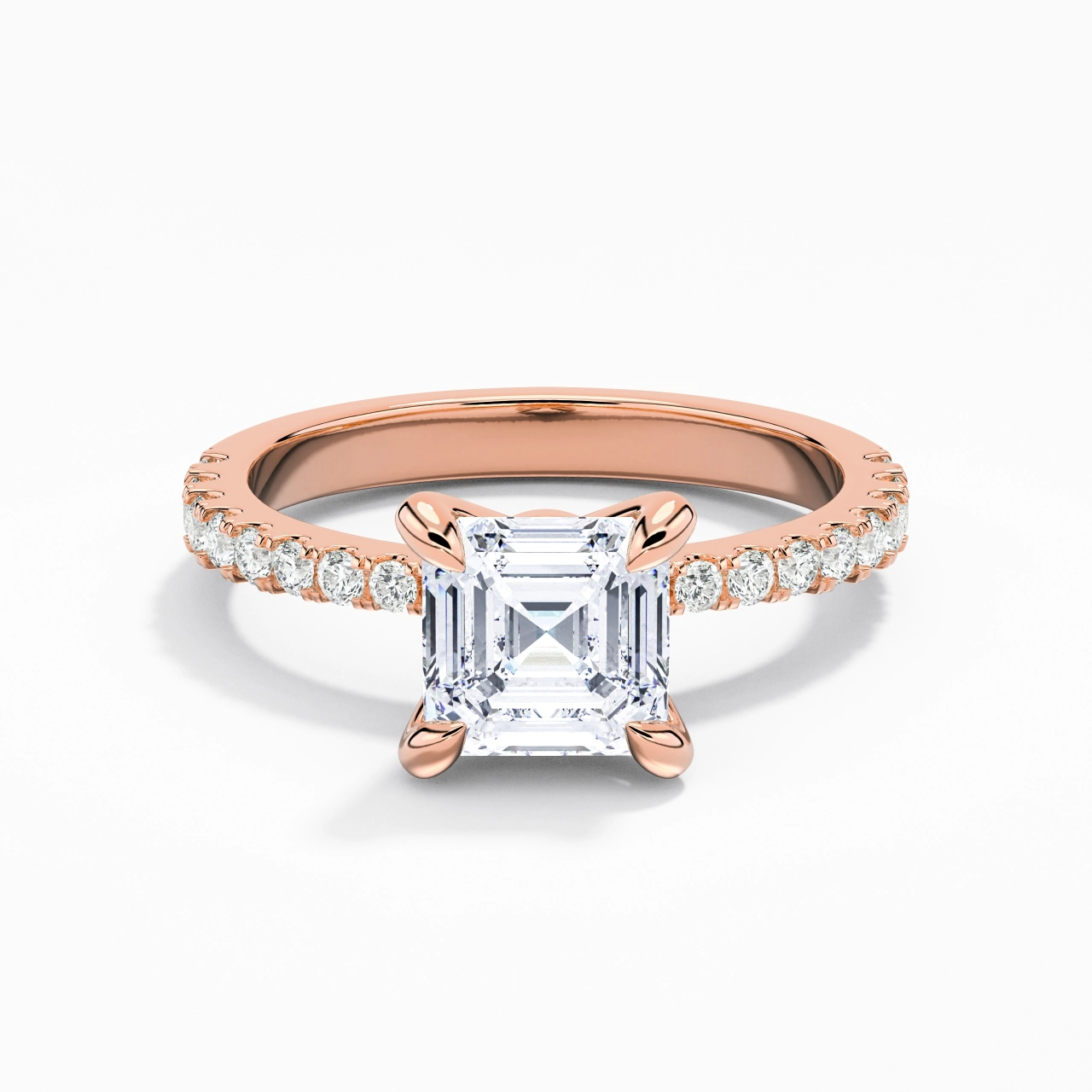 Glorieux Asscher 1.00ct Moissanite Bague de fiançailles