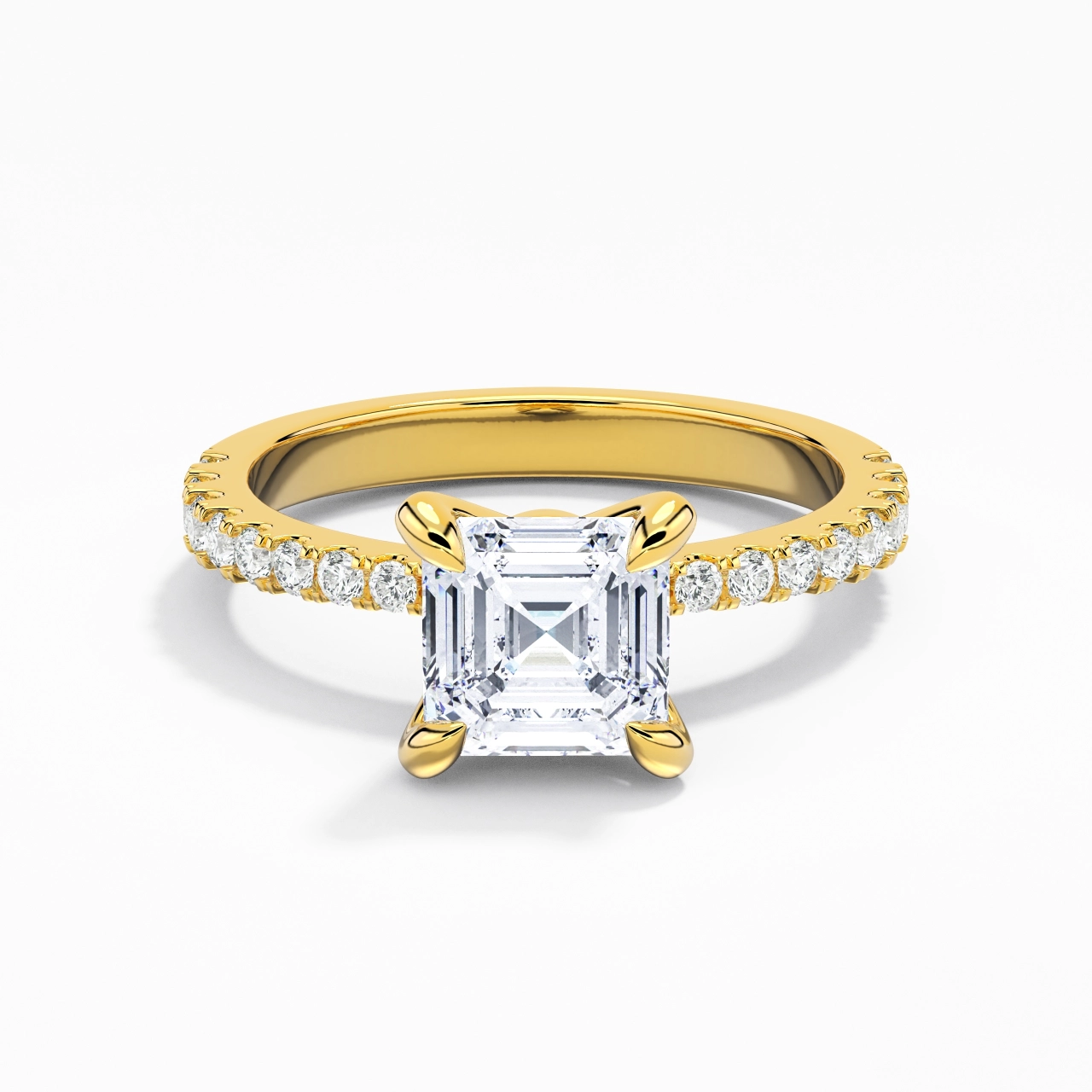 Glory Asscher 1.00ct Moissanite Engagement Ring