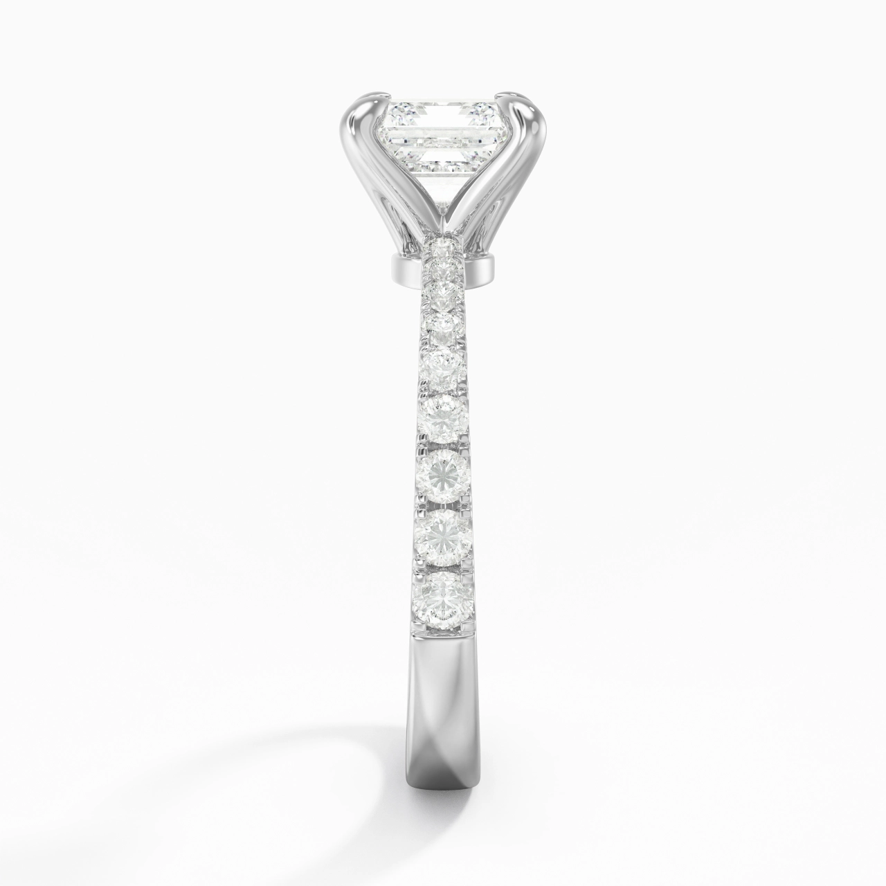 Glory Asscher 1.00ct Moissanite Engagement Ring