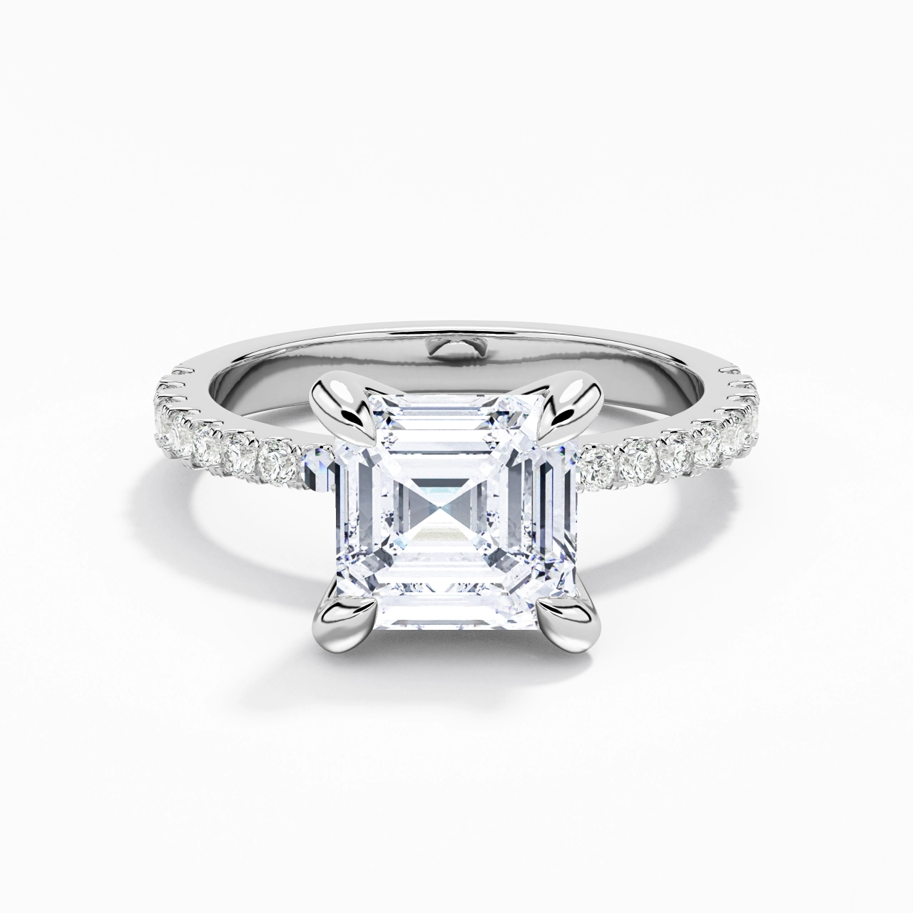 Glory Asscher 2.00ct Moissanite Engagement Ring