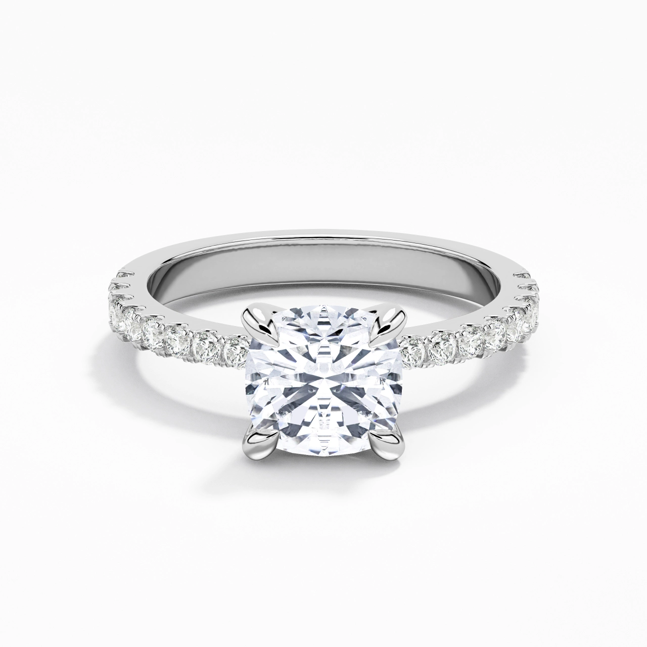 Glorieux Coussin 1.50ct Moissanite Bague de fiançailles