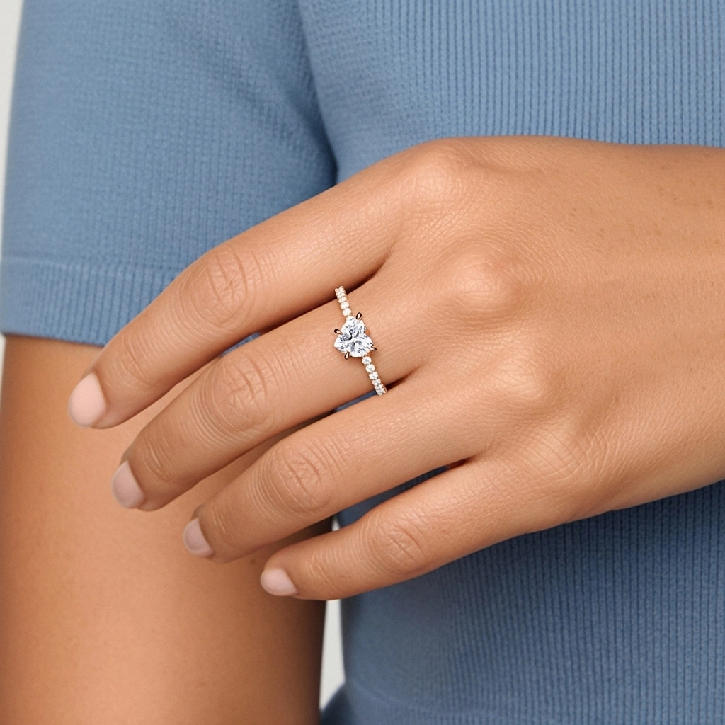 Glorieux Cœur 2.00ct Moissanite Bague de fiançailles