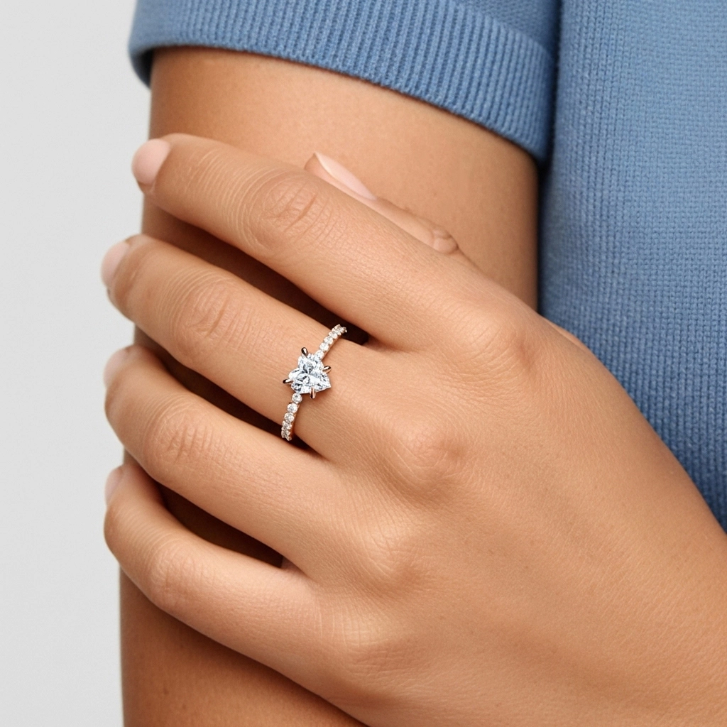 Glorieux Cœur 2.00ct Moissanite Bague de fiançailles