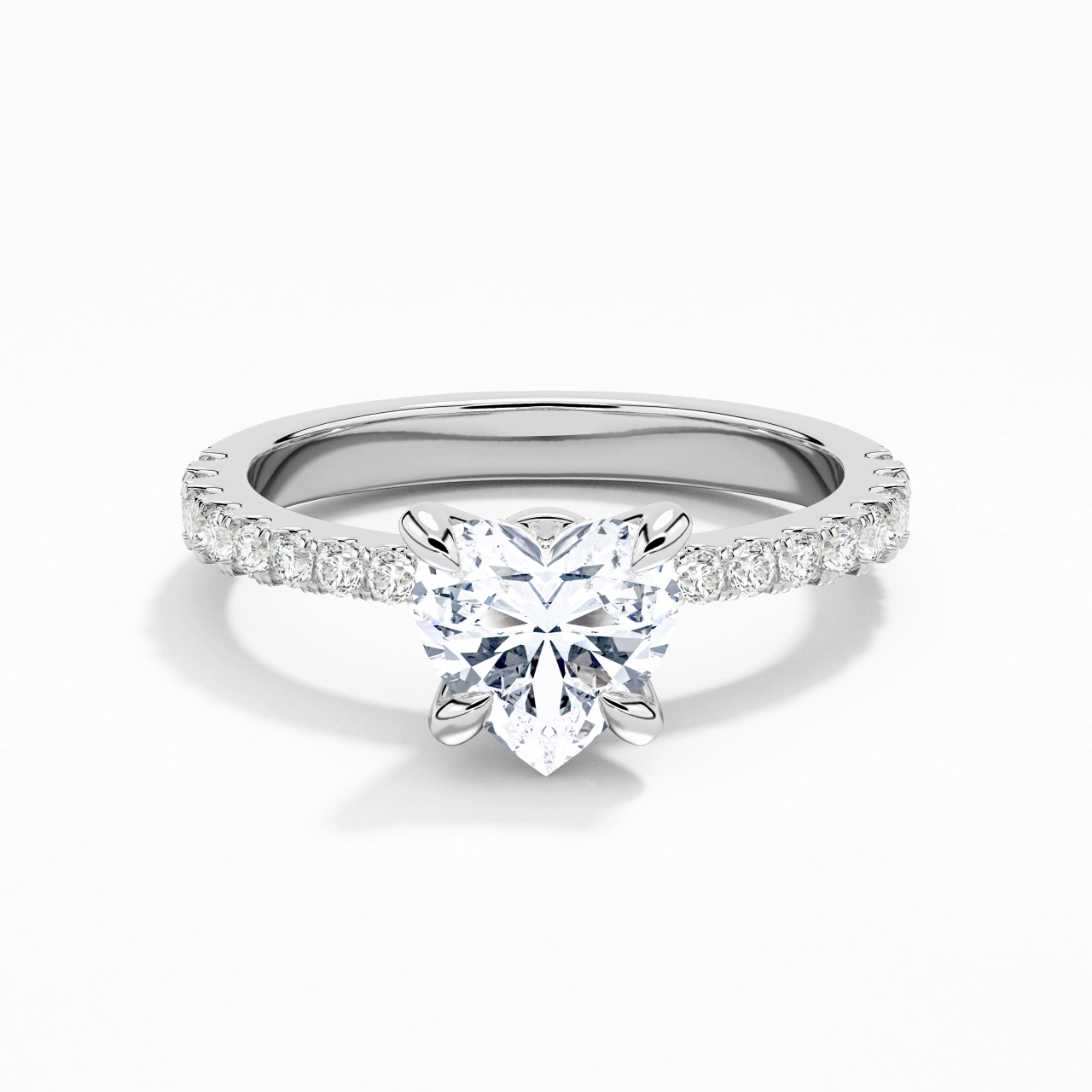 Glory Heart 1.00ct Moissanite Engagement Ring