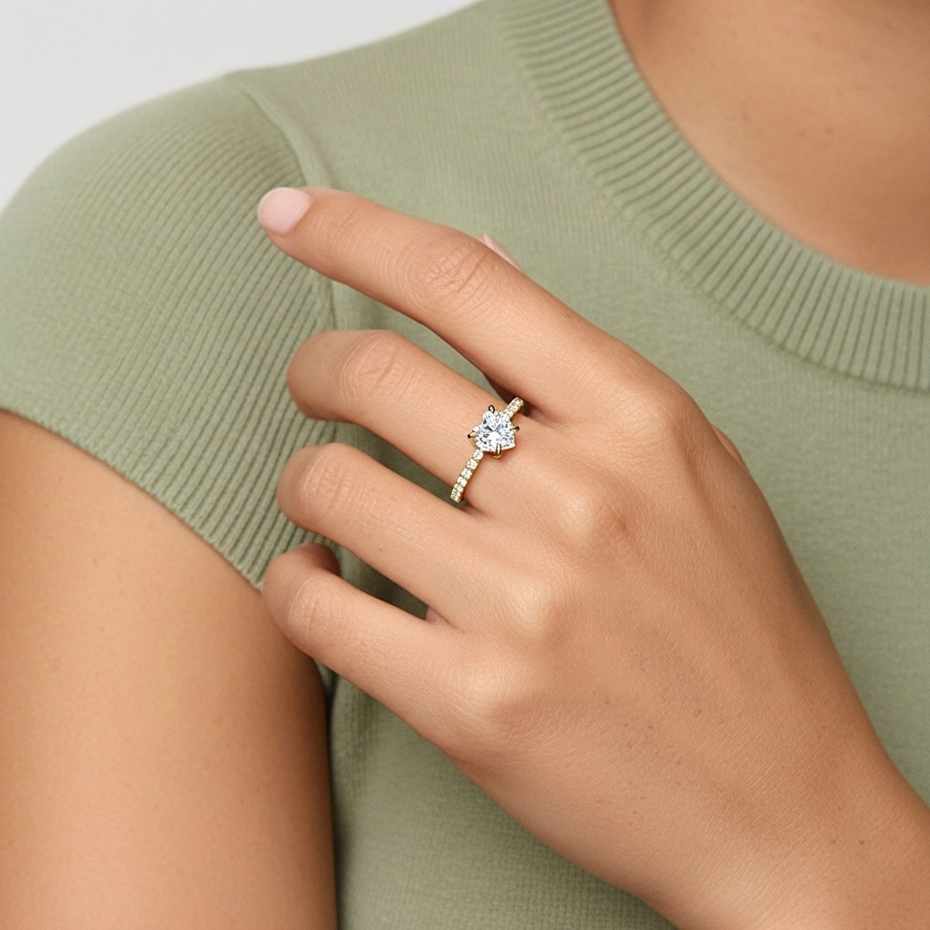 Gloria Corazón 2.00ct Moissanita Anillo de Compromiso