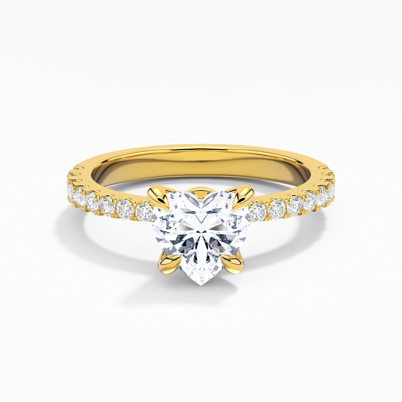 Glorieux Cœur 1.00ct Moissanite Bague de fiançailles