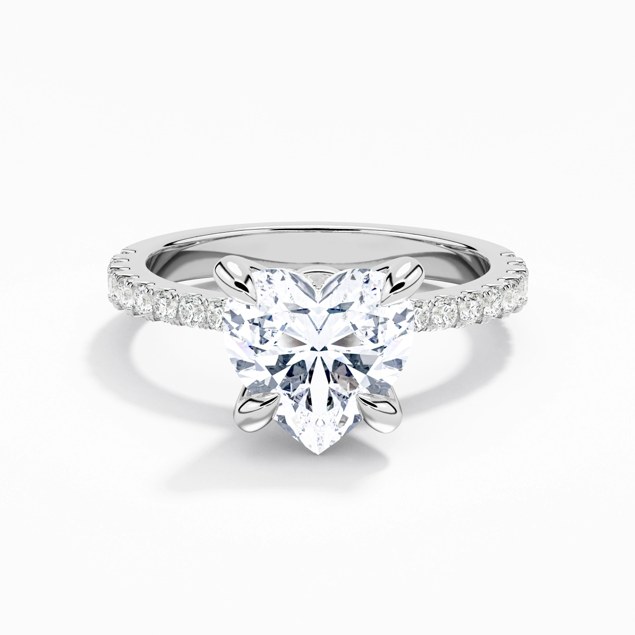 Glorieux Cœur 2.00ct Moissanite Bague de fiançailles