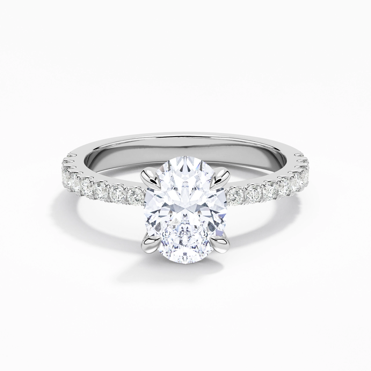 Glorieux Ovale 1.50ct Moissanite Bague de fiançailles