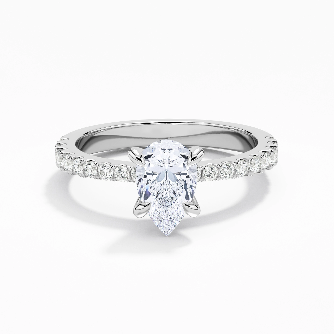 Glory Pear 1.00ct Moissanite Engagement Ring